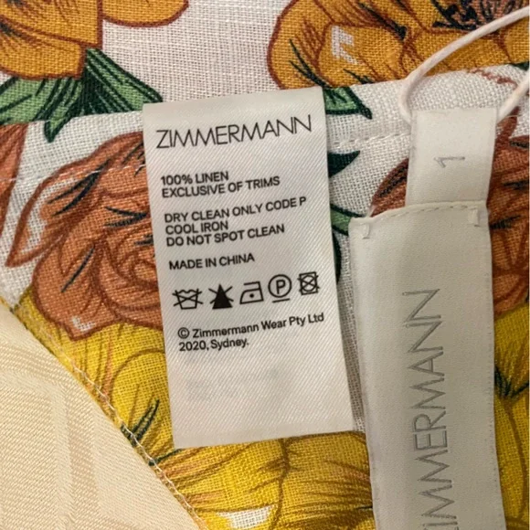 ZIMMERMAN LINEN CROP TOP SIZE AU 1 / US 6 NWT - Picture 4 of 9